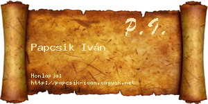 Papcsik Iván névjegykártya